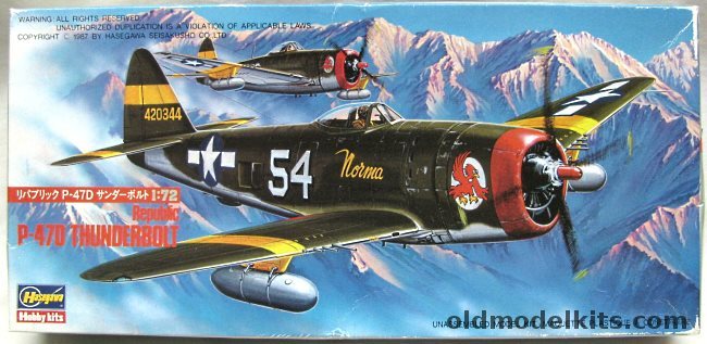 Hasegawa 1/72 P-47D Thunderbolt - 57 FG 65th FS Italy 1944 or 345th FG 353 FS Maj GT Eagleston France 1945, 508 plastic model kit